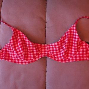 BLACKBOUGH SWIM Cherry Gingham Willow Bikini Top L